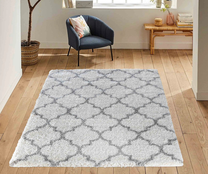 Serdim Rugs marrakesh 520 light cream Grey, Cream Living Room Geometric Rug.