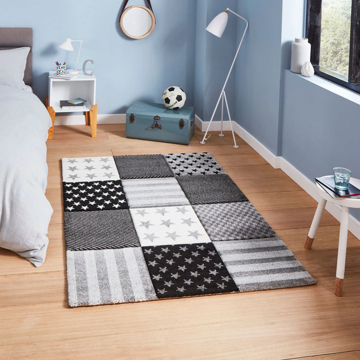 Think Rugs brooklyn kids brooklyn kids 777 grey Grey, Multicoloured Bedroom Rug.