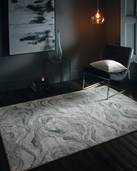 Clarke & Clarke lavico charcoal Grey Living Room Rug.