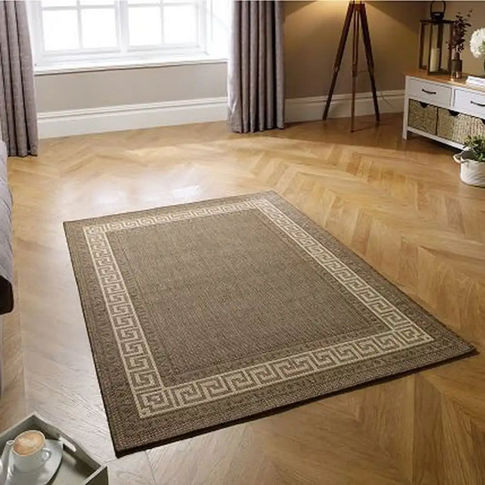 Oriental Weavers greek key flatweave brown Brown Outdoor Flat Weave Rug.