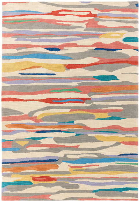 Asiatic code matrix max72 ping multi Multicoloured Wool Rug.
