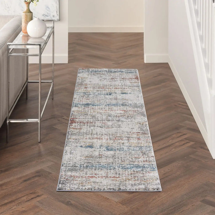Nourison rustic textures rus14 light grey multi Grey, Multicoloured Living Room Rug.