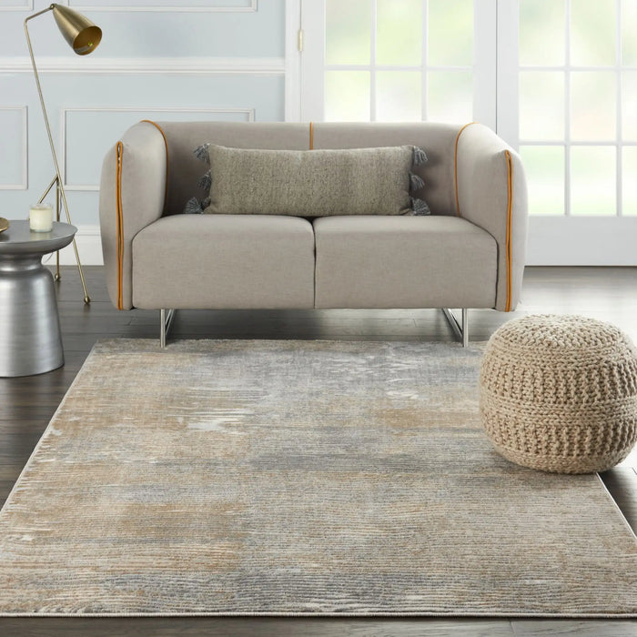 Nourison solace sla01 grey beige Grey, Beige Living Room Geometric Rug.