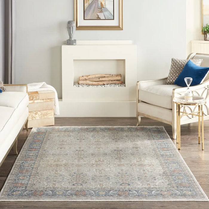Nourison Delivered in 6 weeks USA starry nights stn08 grey Grey, Ivory Living Room Moroccan Rug.