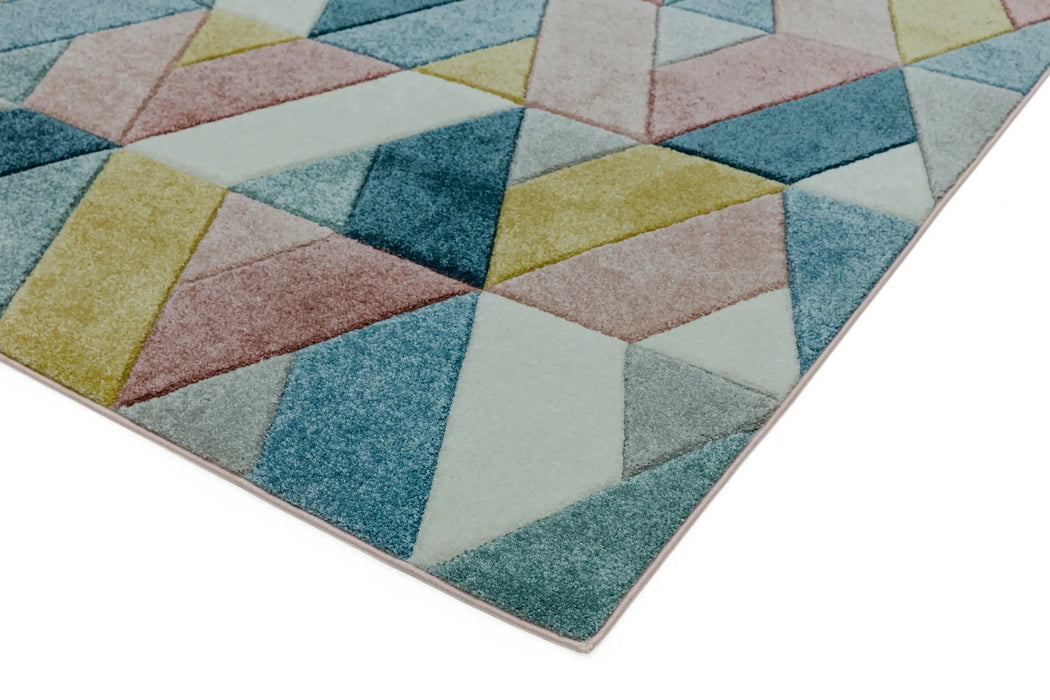 Asiatic sketch sk02 rhombus multi Multicoloured Living Room Rug.