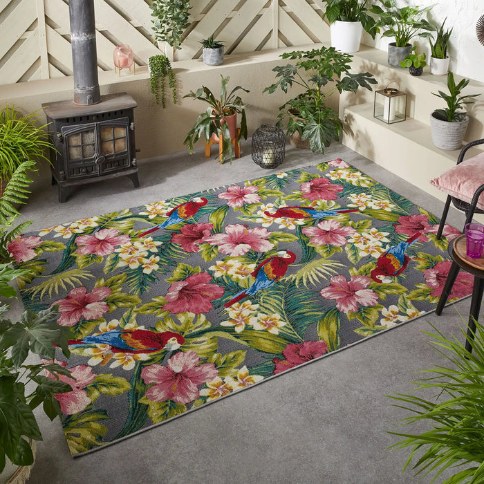 Oriental Weavers tropicana ow 2 e Grey, Multicoloured Living Room Floral Rug.