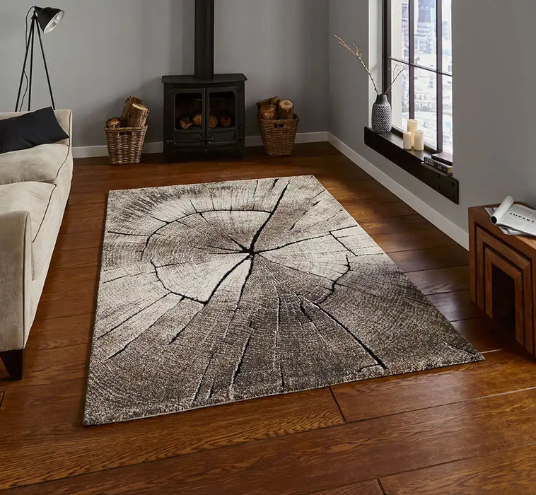 Think Rugs woodland think 2086 beige Beige Living Room Rug.