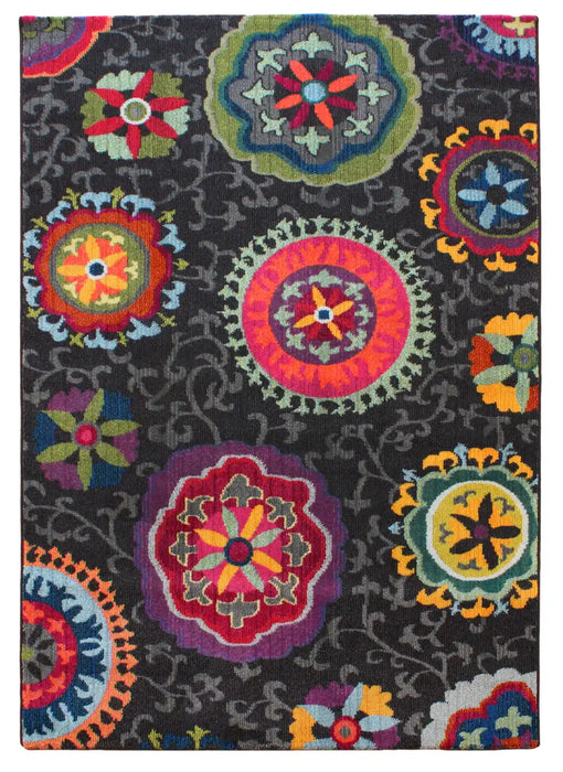 Asiatic colores modern rugs colores modern 02 Black, Multicoloured, Pink Living Room Rug.