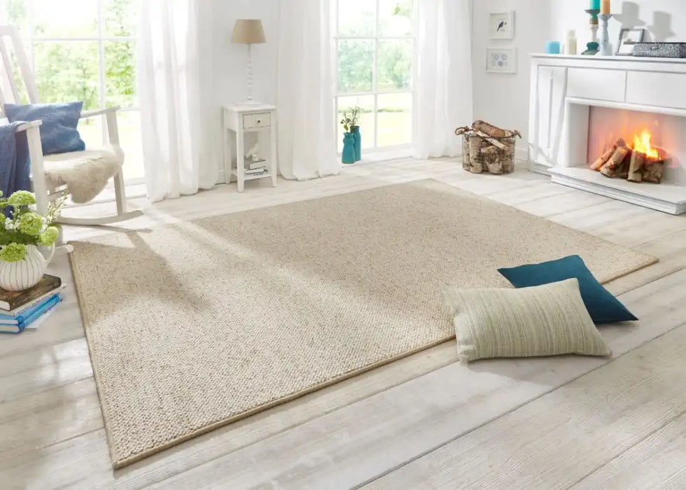 BT Carpet wolly 102843 cream Ivory Living Room Geometric Rug.