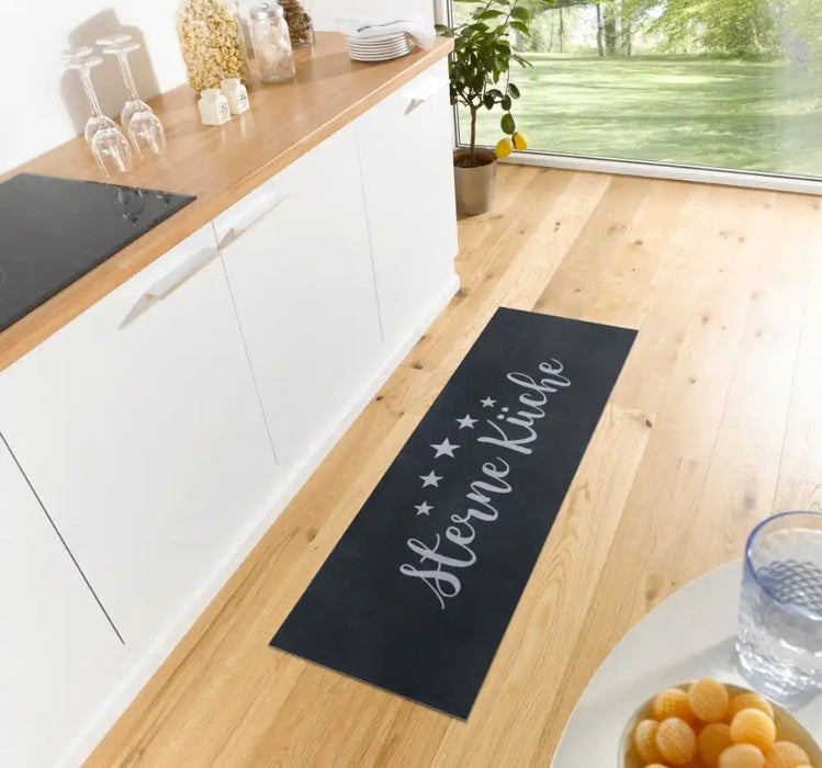 Zala Living cook and clean 105734 black Black Kitchen Rug.