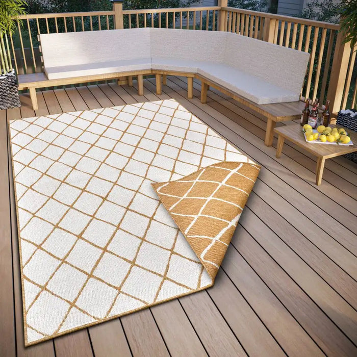 NorthRugs twin 105793 ochre Yellow, Ivory Living Room Rug.