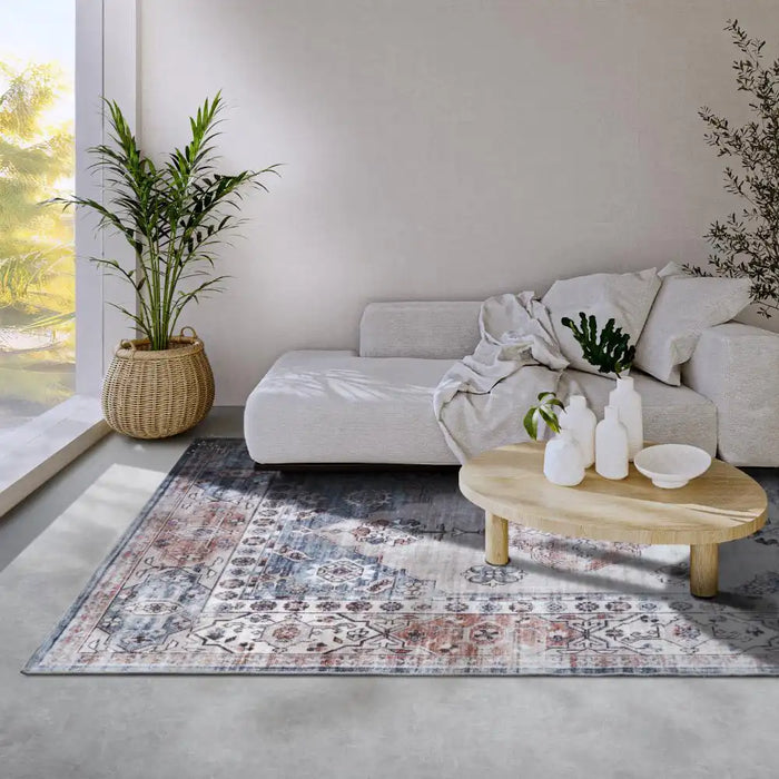Freundin Home asya 106046 blue copper Blue Living Room Rug.