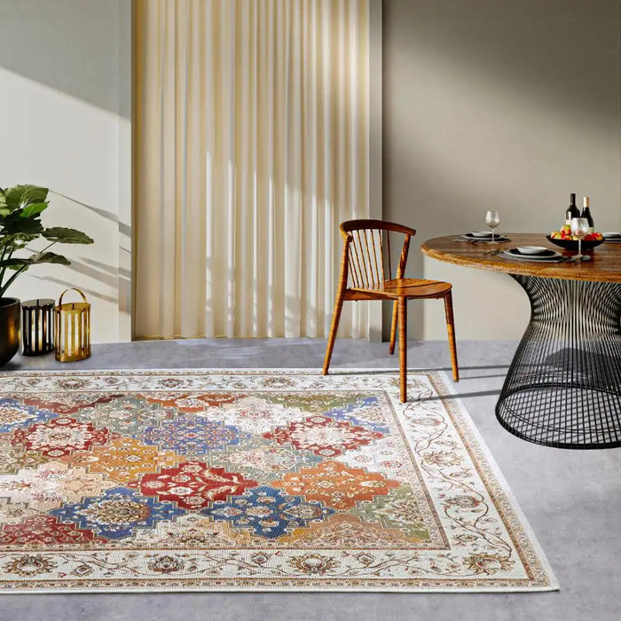 Villeroy and Boch kollektion 1767 106056 cream multicolour Ivory, Multicoloured Living Room Rug.