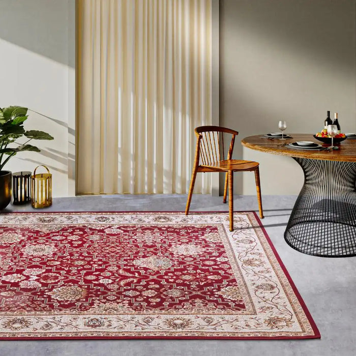 Villeroy and Boch kollektion 1767 106057 red cream Ivory, Red, Cream Living Room Rug.