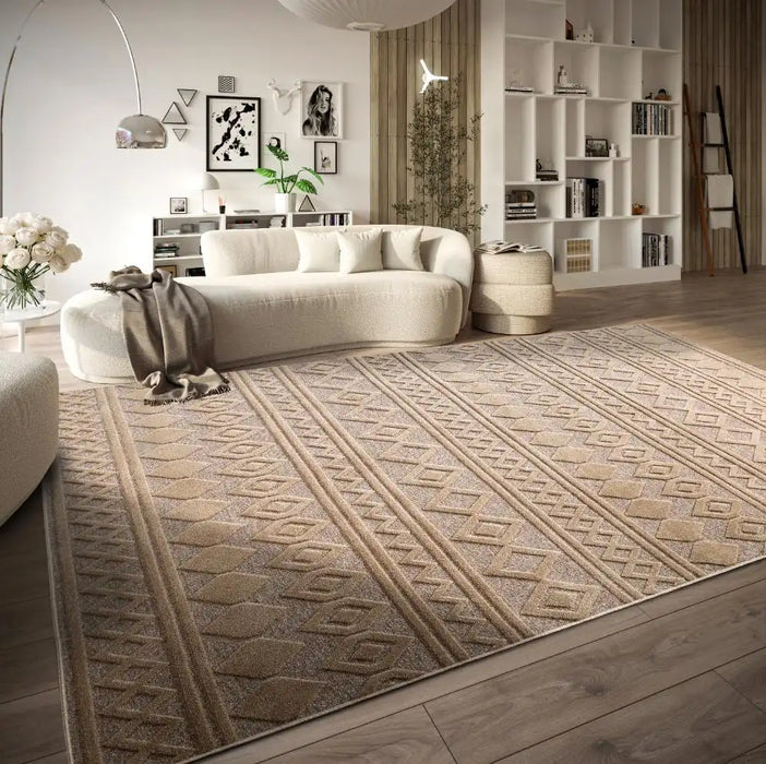 Villeroy and Boch 1879 106138 natural grey beige Beige Living Room Geometric Rug.