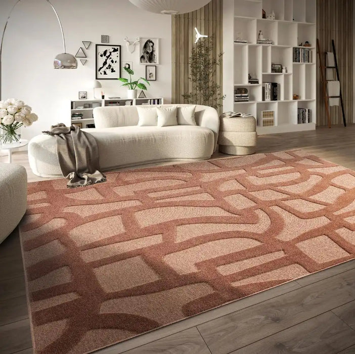 Villeroy and Boch 1879 106143 natural copper Orange Living Room Geometric Rug.