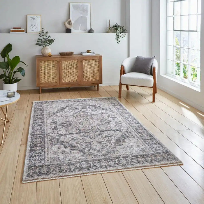 Think Rugs vintage think 35018 green Green Living Room Rug.