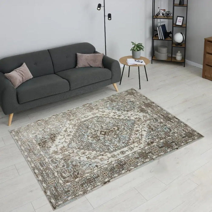 HMC vintage ultimate 552ag blue anthra Blue, Grey Living Room Rug.