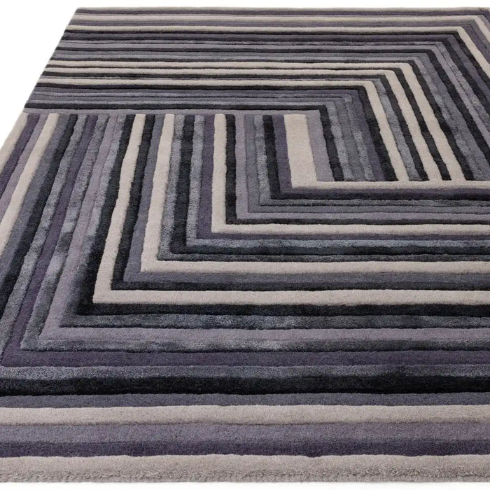 Asiatic matrix asiatic 81 network indigo Blue, Purple Living Room Wool Rug.