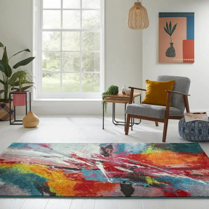 Concept Looms art collection art105 multicolour Multicoloured Living Room Rug.
