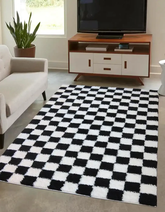 snug melrose checks mono Rug.