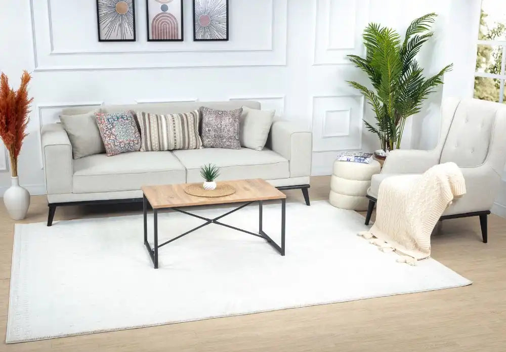 Surya feu hikari 2316 white Ivory Living Room Rug.