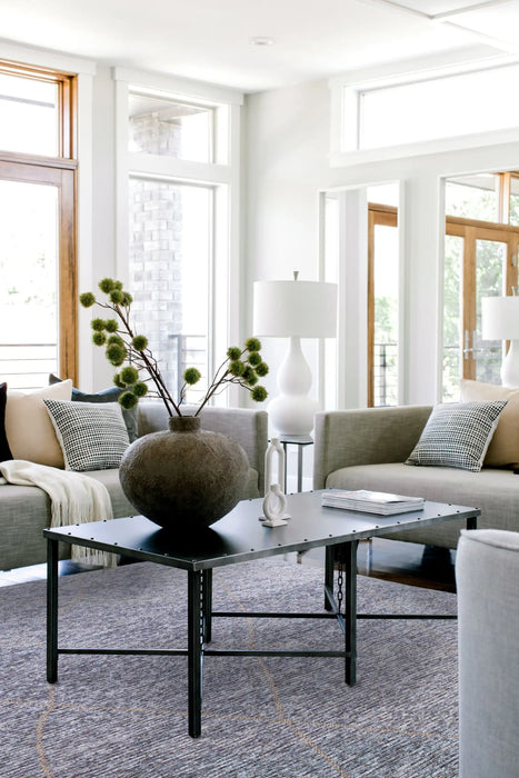 Asiatic mulberry ice blue Blue Living Room Rug.