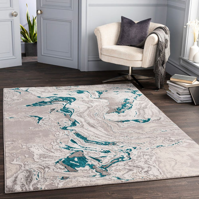 Surya lsr isolde 2304 turquoise Blue, Grey Living Room Rug.