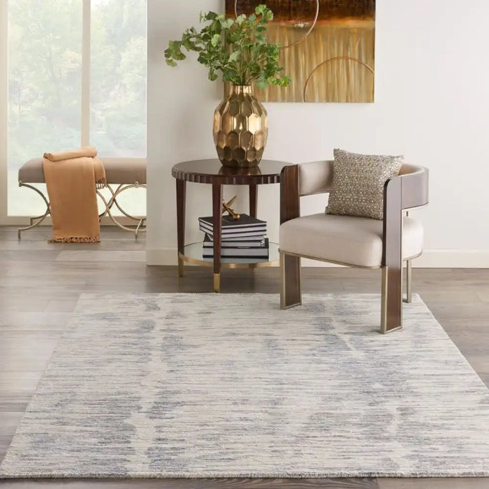 Nourison ocean ocp03 ivory slate Grey, Ivory Living Room Wool Rug.