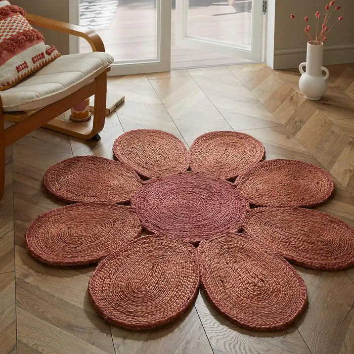 Esselle spinningfields pink Pink Living Room Natural Fibre Rug.