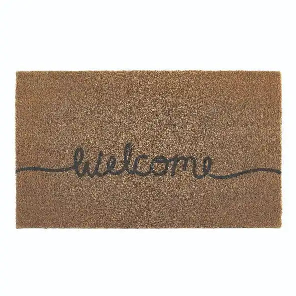 My Mats printed coir welcome Brown Outdoor Natural Fibre Rug.