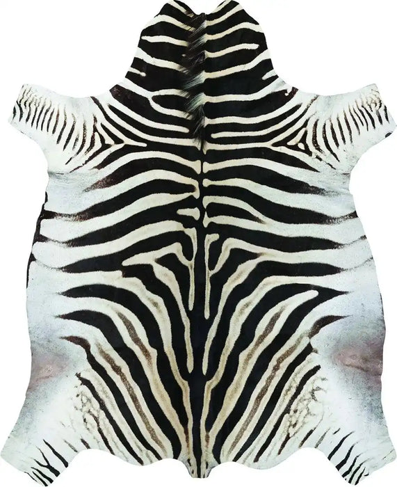 Likewise Matting faux hide zebra Beige, Cream Living Room Rug.