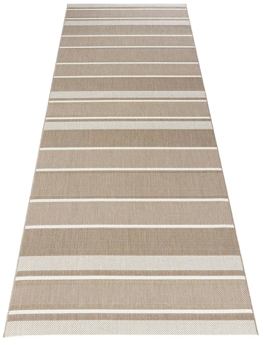 NorthRugs meadow strap beige Beige Living Room Striped Rug.