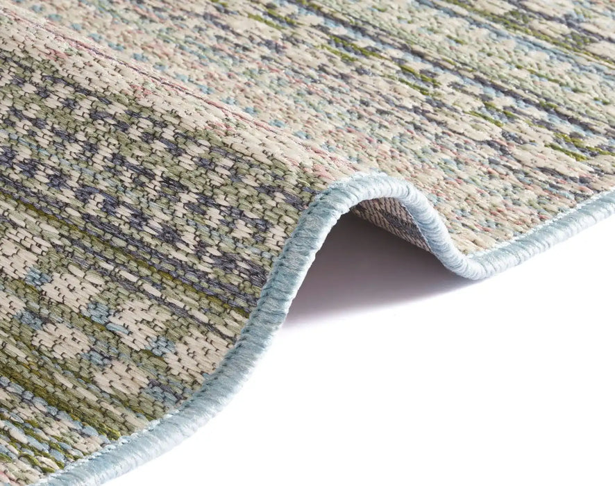 NorthRugs lotus pine pastel Blue, Multicoloured Living Room  Rug.