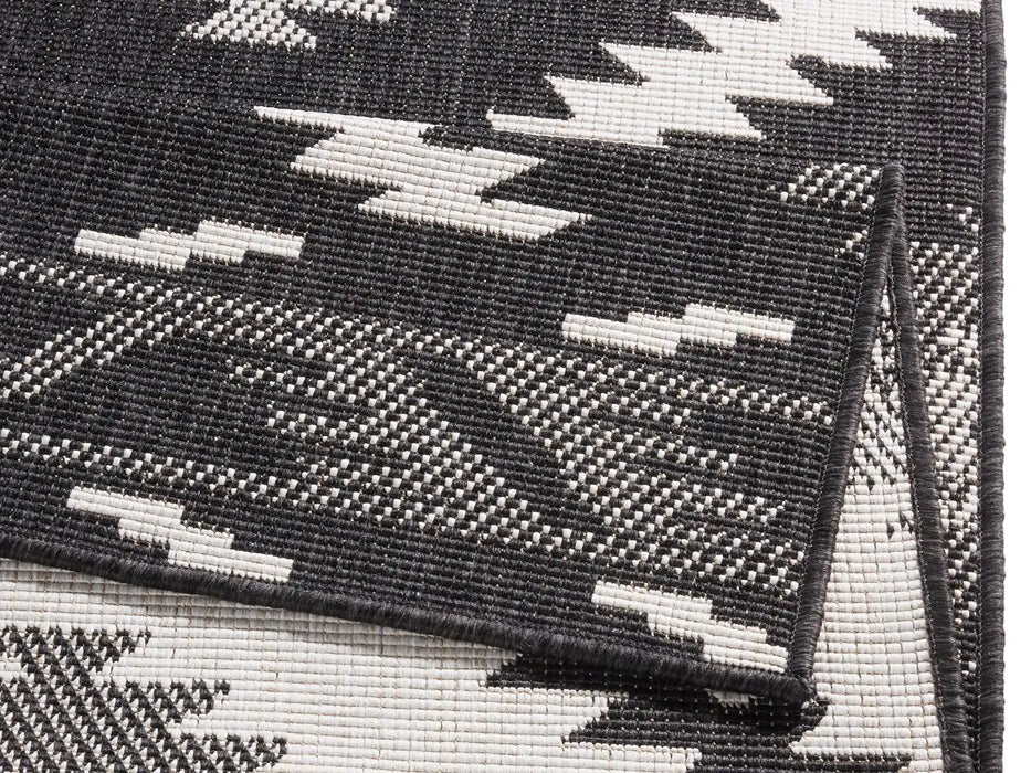 NorthRugs twin supreme malibu black cream Black, Cream Living Room Striped Rug.