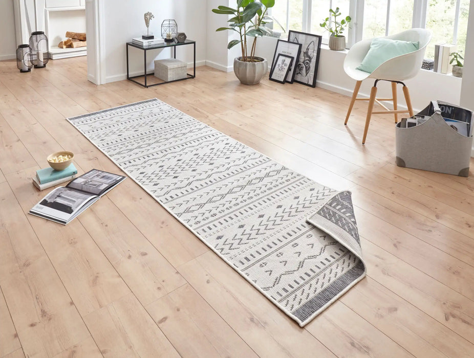 NorthRugs twin supreme kuba grey cream Grey, Cream Living Room Striped Rug.