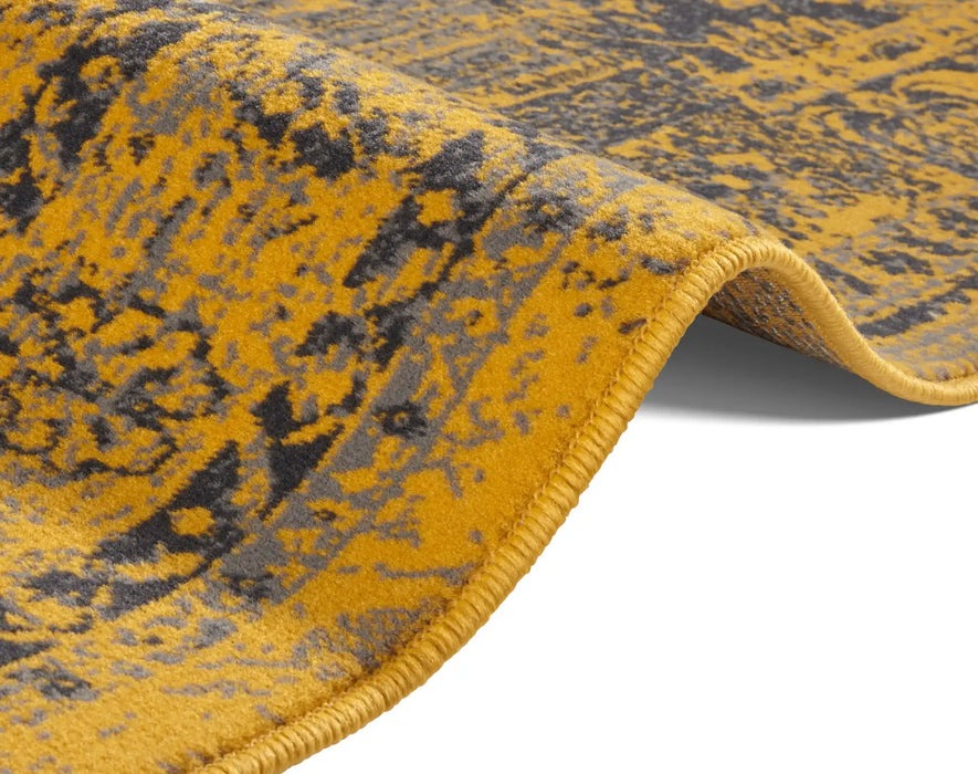 Hanse Home celebration plume gold grey Grey, Yellow Living Room Geometric Rug.