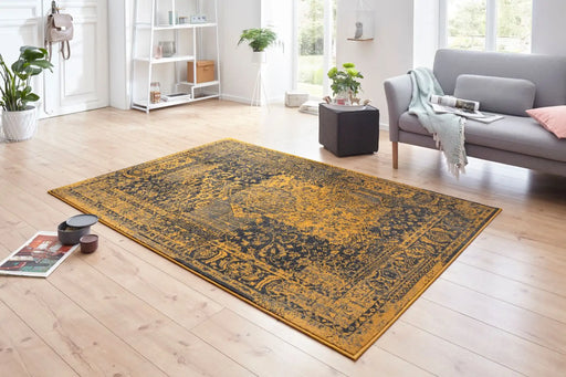 Hanse Home celebration plume gold grey Grey, Yellow Living Room Geometric Rug.