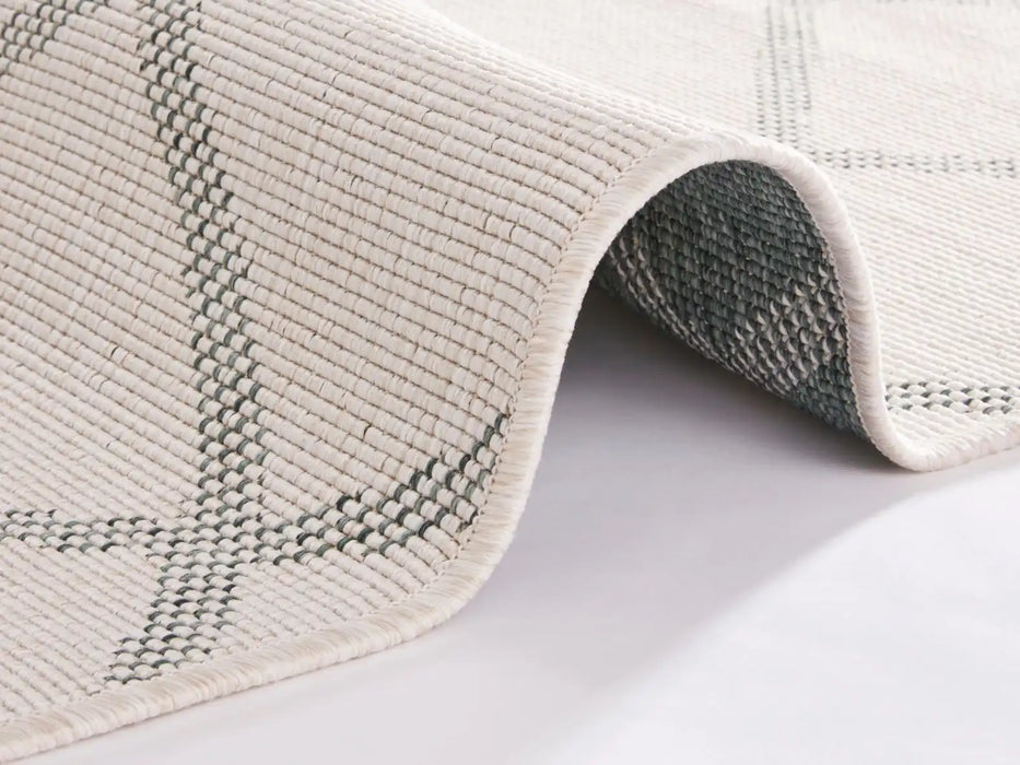 NorthRugs twin supreme corsica green cream Green, Cream Living Room Striped Rug.