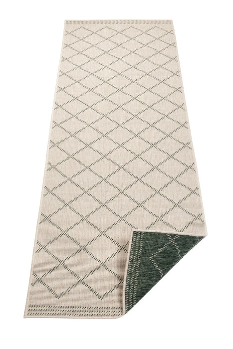 NorthRugs twin supreme corsica green cream Green, Cream Living Room Striped Rug.