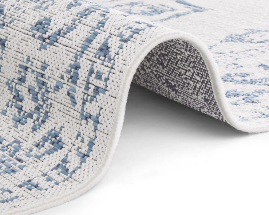 NorthRugs beach tilos cream blue Blue, Ivory Living Room  Rug.