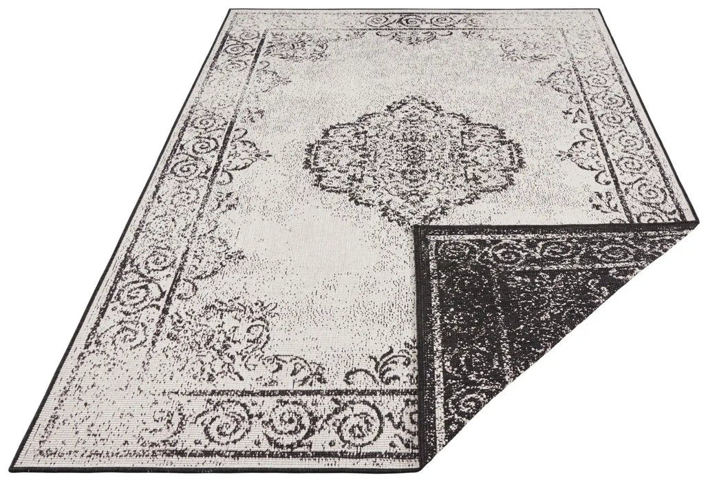 NorthRugs twin supreme cebu black cream Black, Cream Living Room Striped Rug.