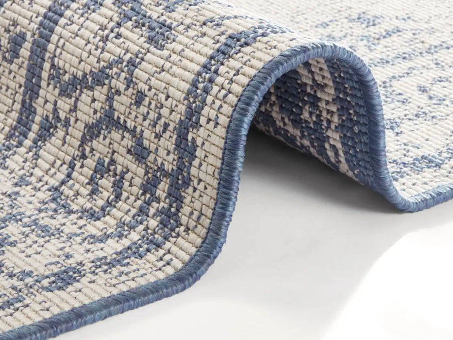 NorthRugs twin supreme cebu blue cream Blue, Cream Living Room Striped Rug.