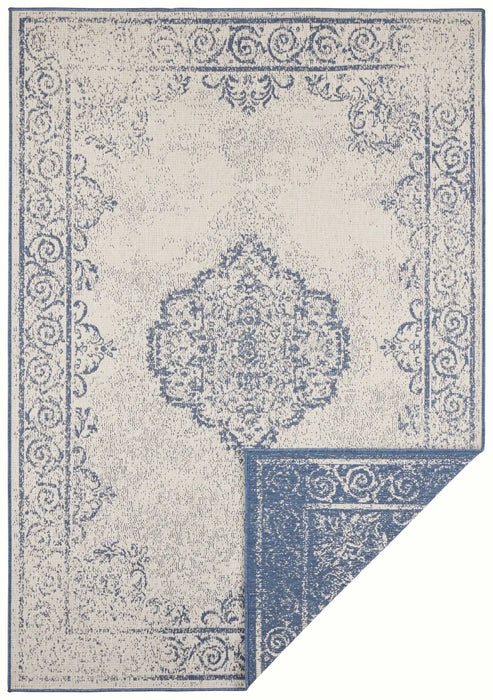 NorthRugs twin supreme cebu blue cream Blue, Cream Living Room Striped Rug.
