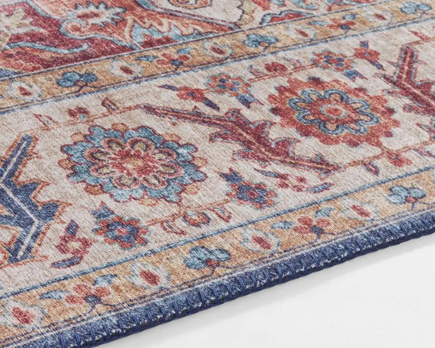 Nouristan asmar anthea jean blue Multicoloured Living Room Moroccan Rug.