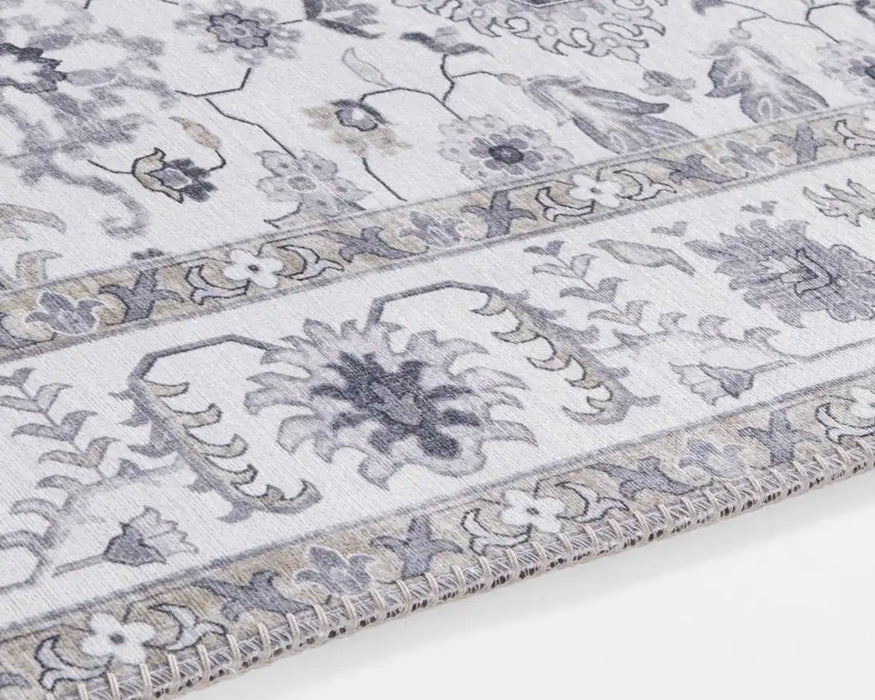 Nouristan asmar vivana platinum Grey Living Room Moroccan Rug.