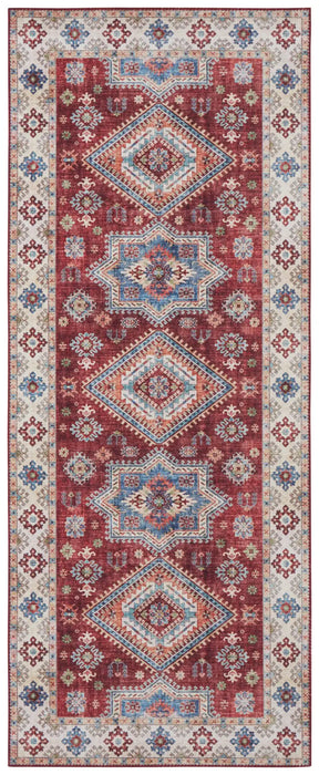 Nouristan asmar gratia ruby Multicoloured, Red Living Room Moroccan Rug.
