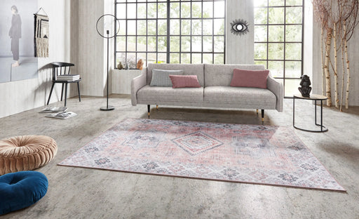 Nouristan asmar gratia old pink Pink Living Room Moroccan Rug.