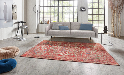Nouristan asmar leta red Red Living Room Moroccan Rug.