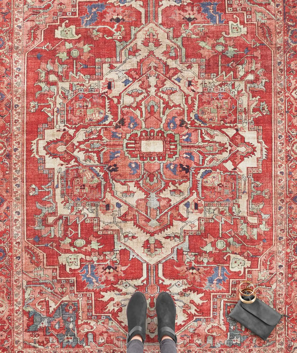 Nouristan asmar leta red Red Living Room Moroccan Rug.